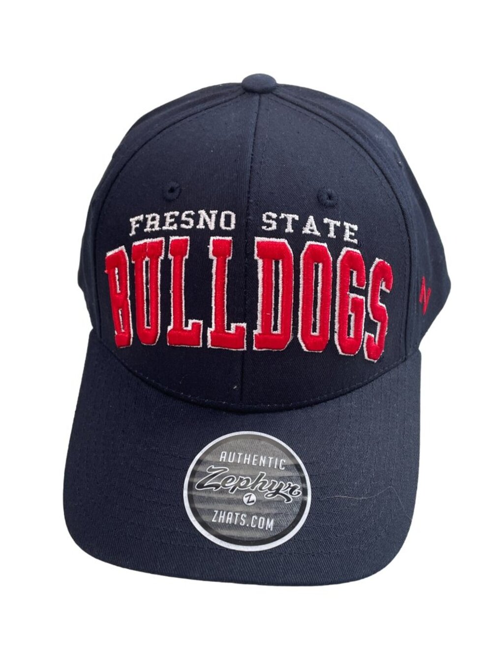 Zephyr Staple Hat One Size Fresno State Bulldogs Navy Embroidered Adjustable NEW